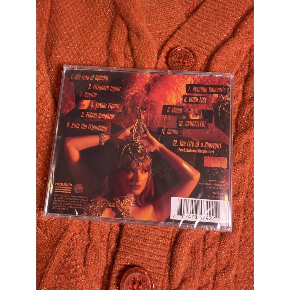 TAYLOR SWIFT The Life Of A Showgirl CARDIGAN CD BOX SET XL/2XL Brand New Sealed - Picture 5 of 16
